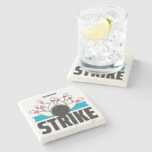 Individuelle Name Bowling Strike Steinuntersetzer (Seitenansicht)