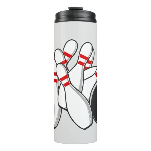 Individuelle Name Bowling Strike Thermosbecher (Vorderseite)