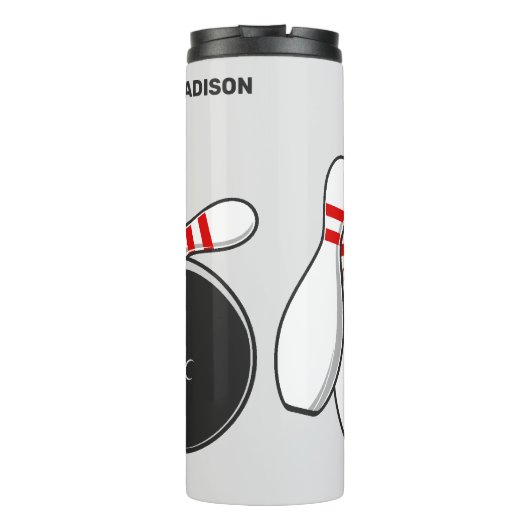 Individuelle Name Bowling Strike Thermosbecher (Rückseite)