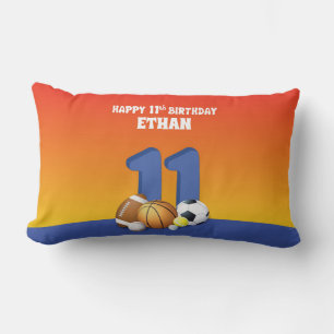 Individuelle Name Boy 11. Geburtstag Sportbälle Lendenkissen