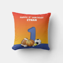 Individuelle Name Boy 1. Geburtstag Sportballs Thr