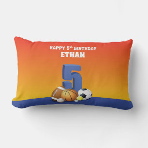 Individuelle Name Boy 5th Birthday Sports Balls Lendenkissen