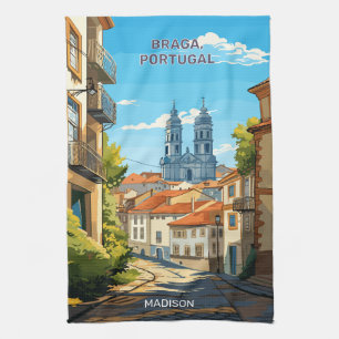 Individuelle Name Braga Portugal Geschirrtuch
