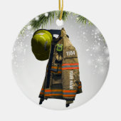 Individuelle Name Brandschutzwand und Rettung Rot  Keramik Ornament (Vorne)