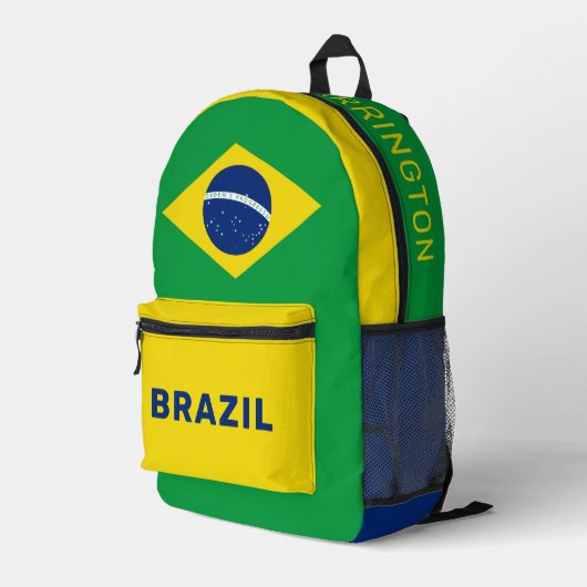 Individuelle Name Brasilien Bedruckter Rucksack (Rückseitige Ecke Rechts)