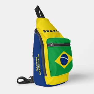 Individuelle Name Brasilien - Flagge Crossbody Bag