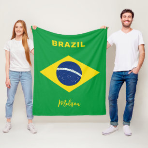 Individuelle Name Brasilien - Flagge Fleecedecke