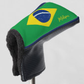 Individuelle Name Brasilien - Flagge Golf Headcover (3/4 Vorderseite)