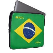 Individuelle Name Brasilien - Flagge Laptopschutzhülle (Vorne Rechts)