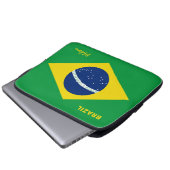 Individuelle Name Brasilien - Flagge Laptopschutzhülle (Vorne Knopf)