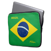 Individuelle Name Brasilien - Flagge Laptopschutzhülle (Vorderseite Links)