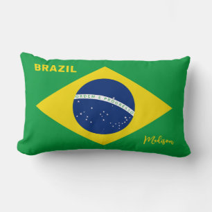 Individuelle Name Brasilien - Flagge Lendenkissen
