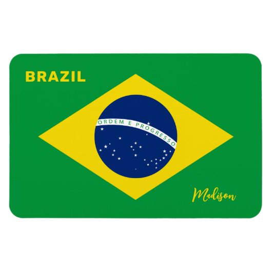 Individuelle Name Brasilien - Flagge Magnet (Horizontal)