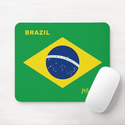 Individuelle Name Brasilien - Flagge Mousepad (Mit Mouse)