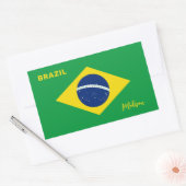 Individuelle Name Brasilien - Flagge Rechteckiger Aufkleber (Umschlag)