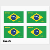 Individuelle Name Brasilien - Flagge Rechteckiger Aufkleber (Blatt)