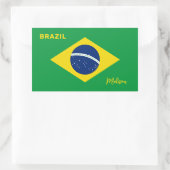 Individuelle Name Brasilien - Flagge Rechteckiger Aufkleber (Tasche)