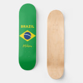 Individuelle Name Brasilien - Flagge Skateboard (Vorderseite)