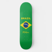 Individuelle Name Brasilien - Flagge Skateboard (Vorderseite)