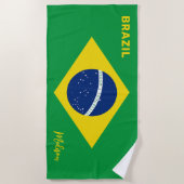 Individuelle Name Brasilien - Flagge Strandtuch (Vorderseite)