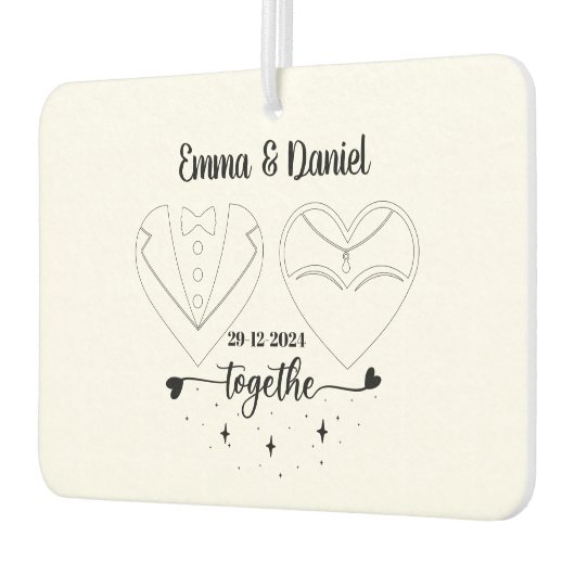 individuelle Name Braut und Bräutigam moderne Pins Autolufterfrischer (Links)