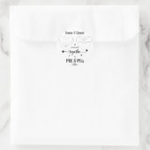 individuelle Name Braut und Bräutigam moderne Pins Runder Aufkleber (Tasche)