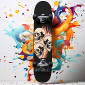 Individuelle Name "Brennende Schädelflames" Skateboard