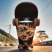 Individuelle Name "Brennende Schädelflames" Skateboard