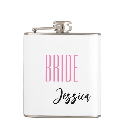 Individuelle Name Bride Flask Flachmann (Vorderseite)