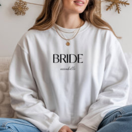 Individuelle Name "Bride" Minimalistische Hochzeit Sweatshirt