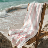 Individuelle Name Bride Pink Stripe | Bachelorette Strandtuch