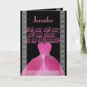 INDIVIDUELLE NAME - Bridesmaid Card PINK Goig Einladung (Vorderseite)