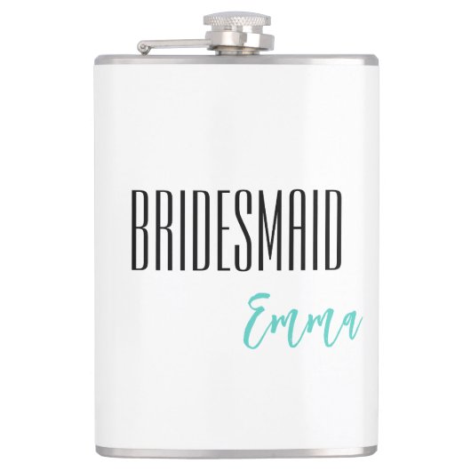 Individuelle Name Bridesmaid Flask Flachmann (Vorderseite)