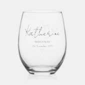 Individuelle Name Bridesmaid Keepake Weinglas Ohne Stiel (Vorderseite)