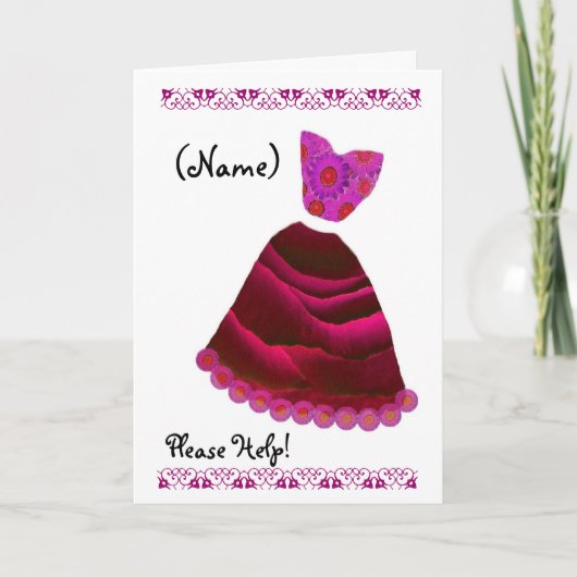 INDIVIDUELLE NAME Bridesmaid MAGENTA & RUBY RED Go Einladung (Vorderseite)