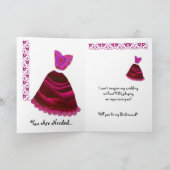 INDIVIDUELLE NAME Bridesmaid MAGENTA & RUBY RED Go Einladung (Innenseite)