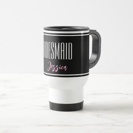 Individuelle Name Bridesmaid Travel Mug Reisebecher (VorderseiteRechts)