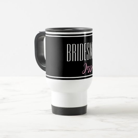 Individuelle Name Bridesmaid Travel Mug Reisebecher (Vorderseite Links)