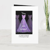 INDIVIDUELLE NAME - Bridesmaid VIOLET LILA Kleid Einladung (Rückseite)