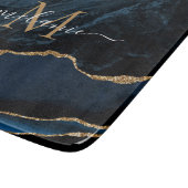 Individuelle Name-Briefkasten für Navy-Blue-Marmor Schneidebrett (Ecke)