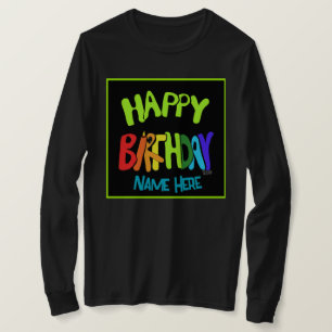 Individuelle Name Bright und Happy Birthday T-Shirt