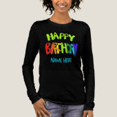 Individuelle Name Bright und Happy Birthday Tri-Blend Shirt (Vorderseite)