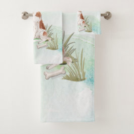 Individuelle Name Brittany Haustier Hund Badhandtuch Set