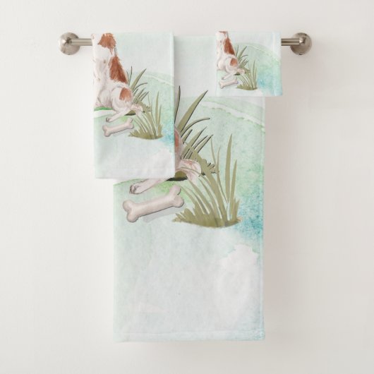 Individuelle Name Brittany Haustier Hund Badhandtuch Set (Insitu)