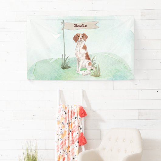 Individuelle Name Brittany Haustier Hund Banner (Insitu)