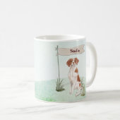 Individuelle Name Brittany Haustier Hund Kaffeetasse (VorderseiteRechts)