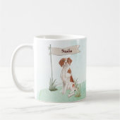 Individuelle Name Brittany Haustier Hund Kaffeetasse (Links)