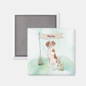 Individuelle Name Brittany Haustier Hund Magnet (Vorderseite/Rückseite)