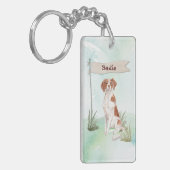 Individuelle Name Brittany Haustier Hund Schlüsselanhänger (Vorderseite links)