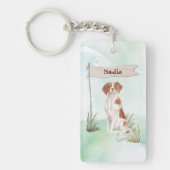 Individuelle Name Brittany Haustier Hund Schlüsselanhänger (Vorderseite)